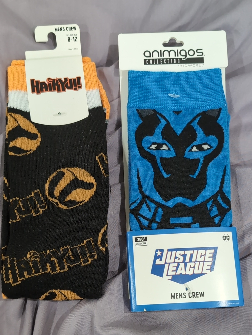 Animigos Justice League Mens Crew Socks